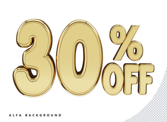 30 Percent Off Discount 3D Golden Text: A Premium Design Solution for Creators and Businesses