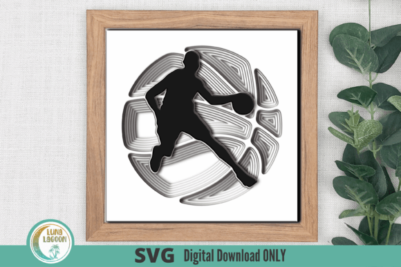 3D BASKETBALL PLAYER Male Svg Shadow Box