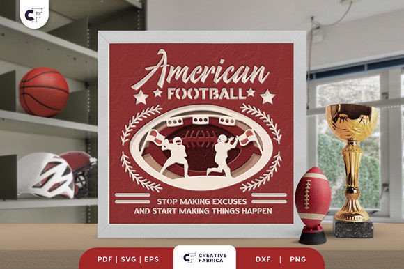 American Football Match 3D Paper Cut SVG: A Creative and Practical Craft Project