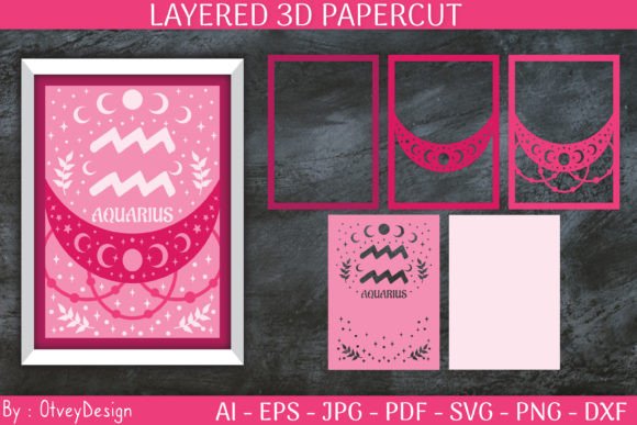 Aquarius Zodiac Signs Celestial 3D Layer: A Creative and Functional Design for All