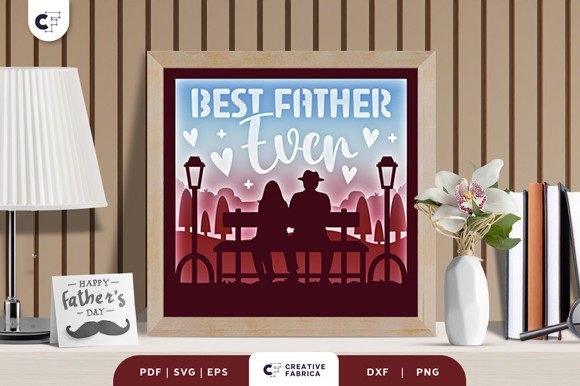 Best Father Ever 3D Layered Paper Cut