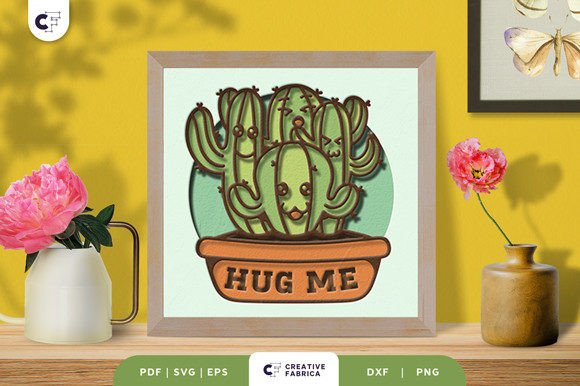 Cute Cactus 3D Shadow Box SVG: A Creative Addition to Your Digital Toolkit