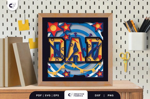 DAD with Tools 3D Shadow Box Papercut: A Unique and Meaningful Gift