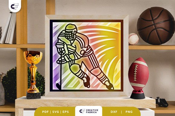Field Hockey Player 3D Paper Cut