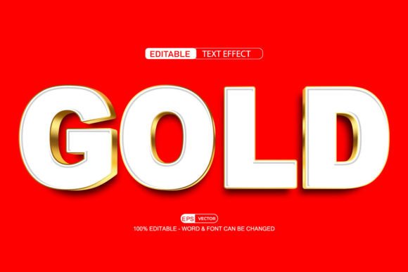 Gold 3D Editable Text Effect Vector