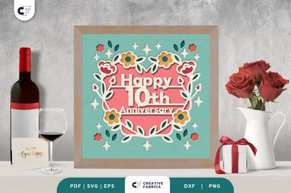 Happy 10th Anniversary 3D Shadow Box SVG: A Creative Way to Celebrate Milestones