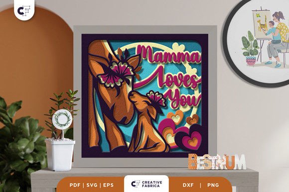 Mama and Baby Horse 3D Shadow Box: A Heartfelt Expression of Love