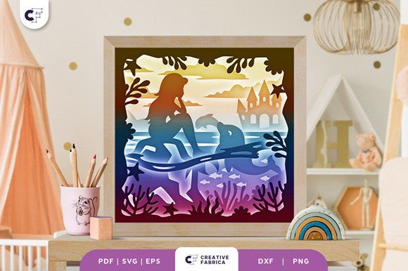 Mermaid with a Dolphin 3D Shadow Box: A Creative and Versatile Art Project
