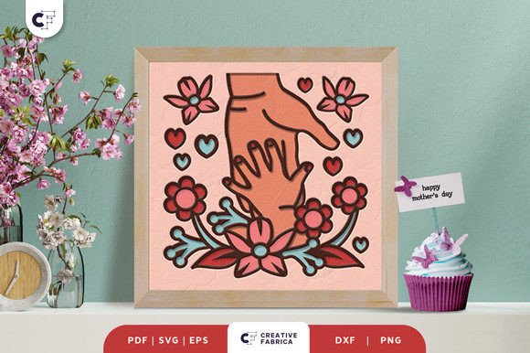 Mom and Baby’s Hand 3D Shadow Box SVG: A Creative Way to Celebrate Motherhood