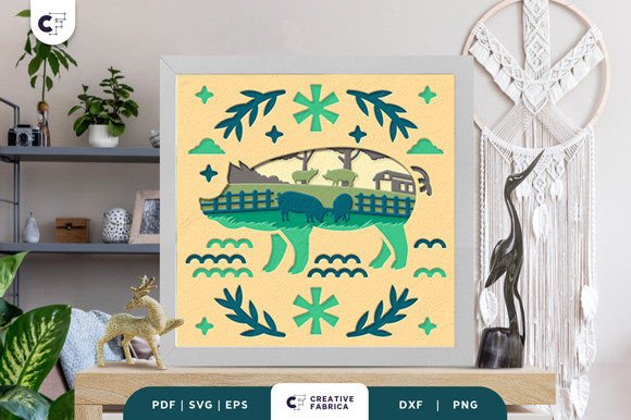 Pig in the Farm 3D Shadow Box SVG: A Strategic Craft for Creative Expression
