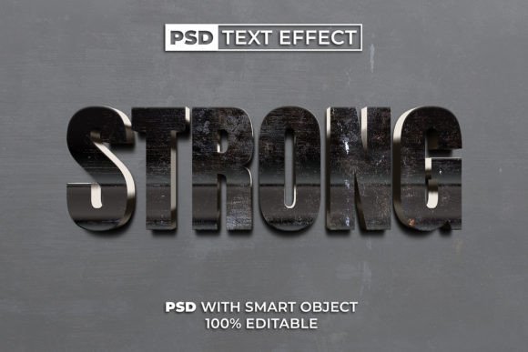 PSD 3D Metal Text Effect Style