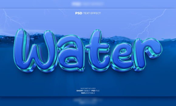 Water 3D Editable Text Effect